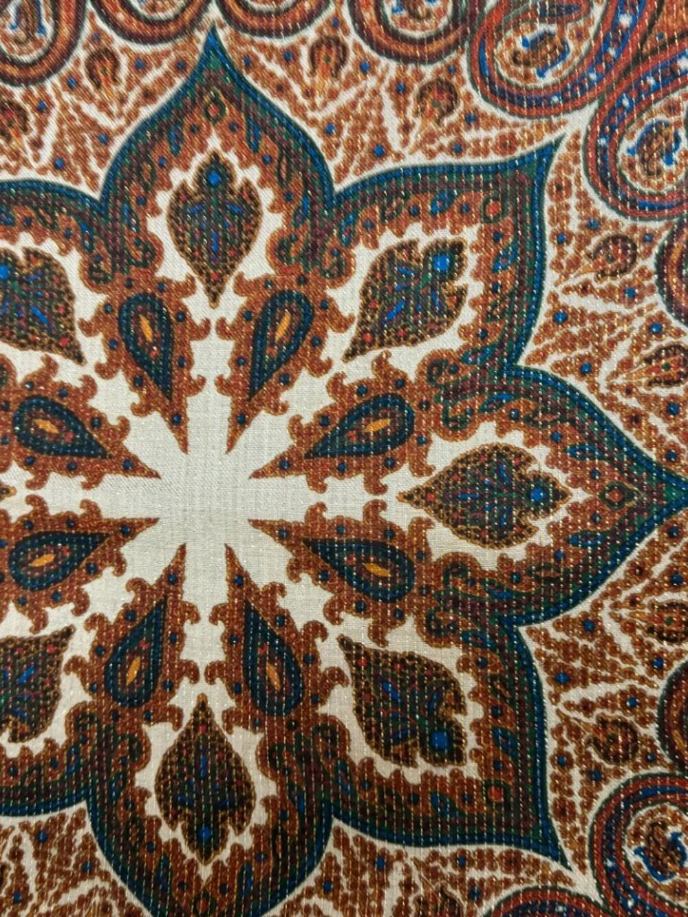 Vintage The Specialty House Wool Lurex Paisley Scarf Shawl Made in Japan 35x35